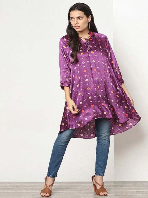 marigold lane purple printed tunic