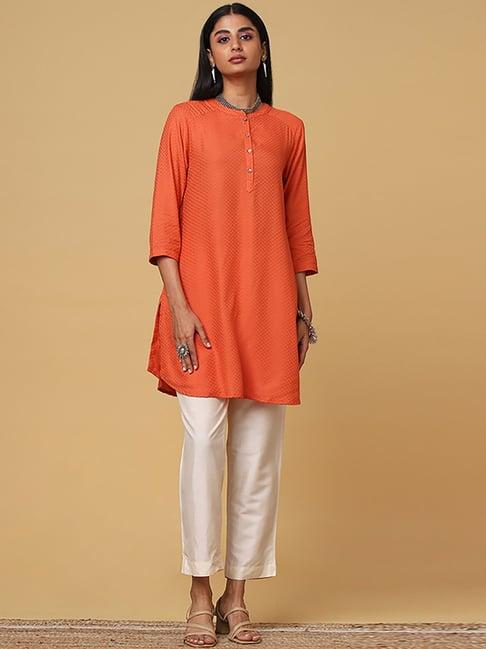 marigold lane rust self pattern tunic