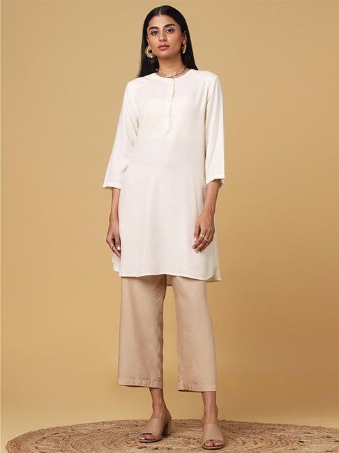 marigold lane white self pattern tunic