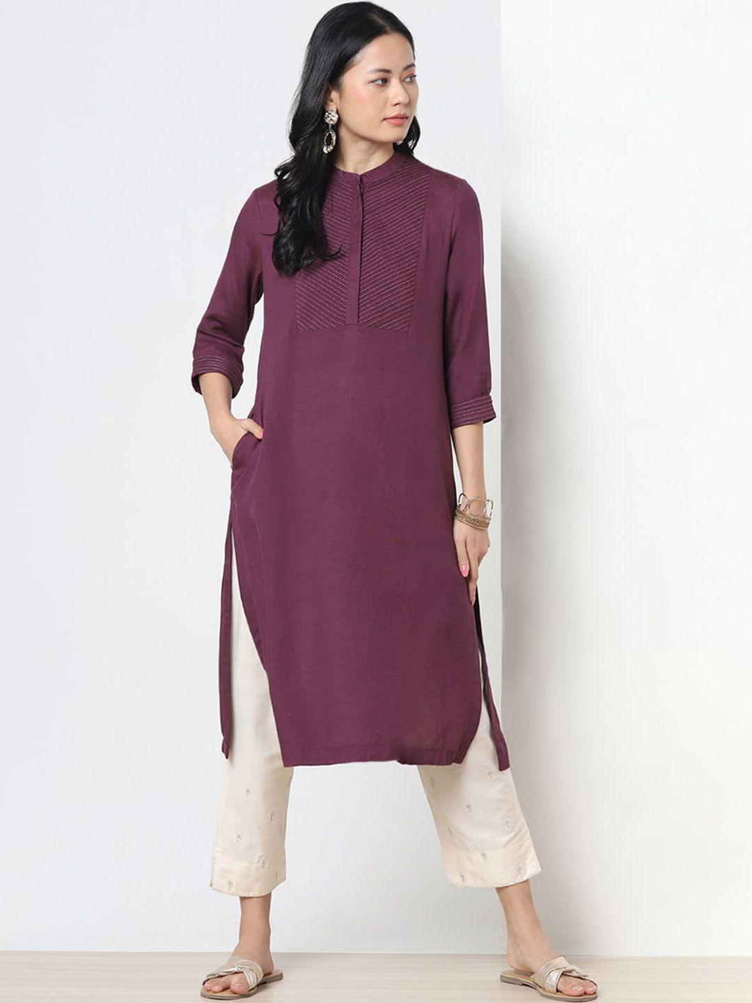 marigold lane women purple gotta patti kurta