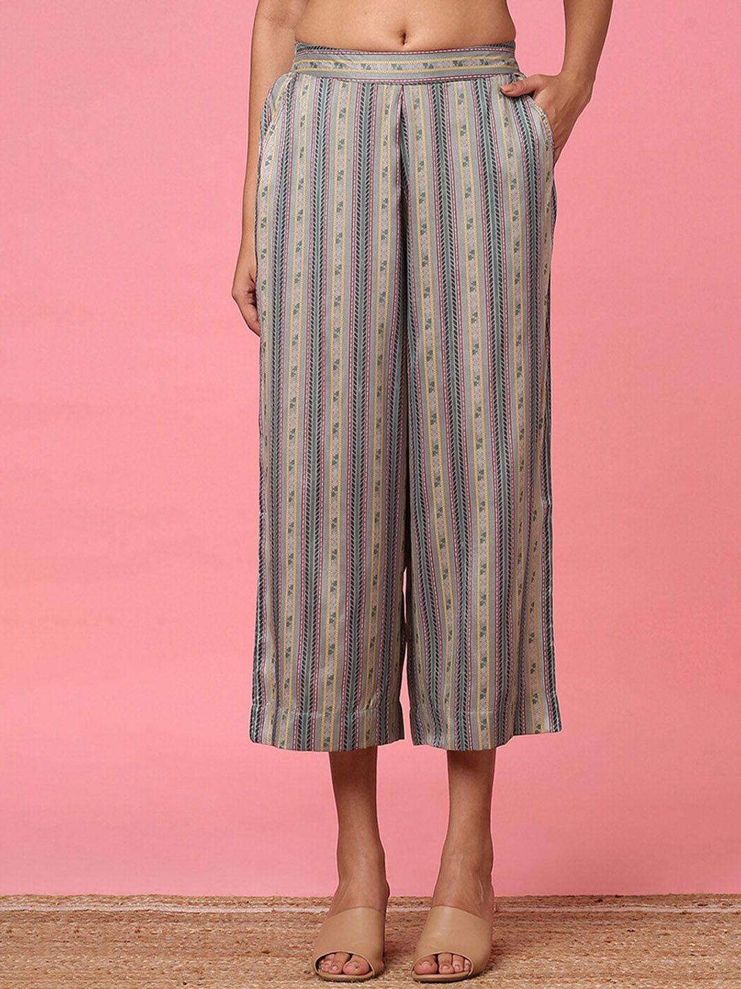 marigold lane women striped straight fit parallel trousers