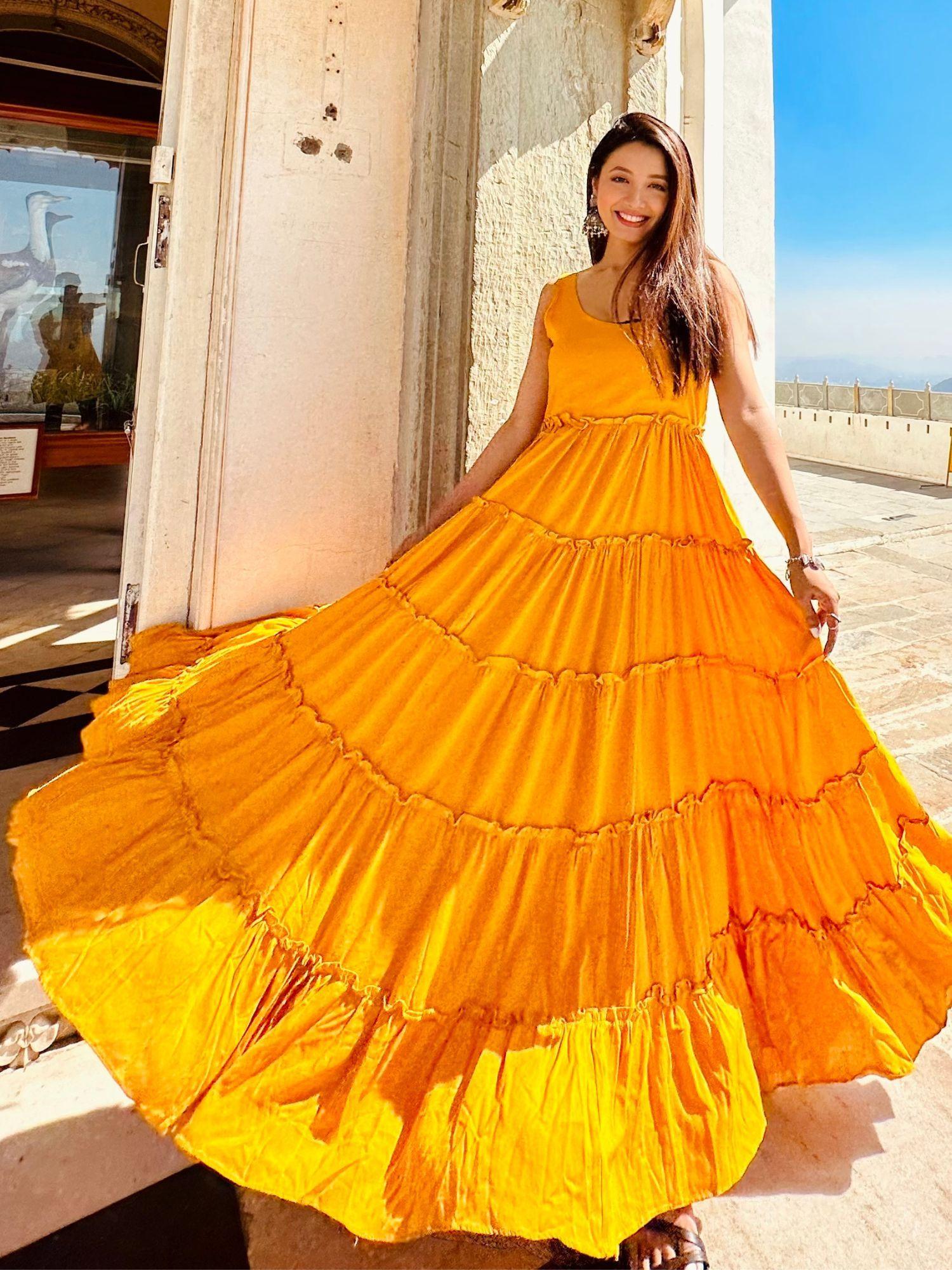 marigold maxi dress