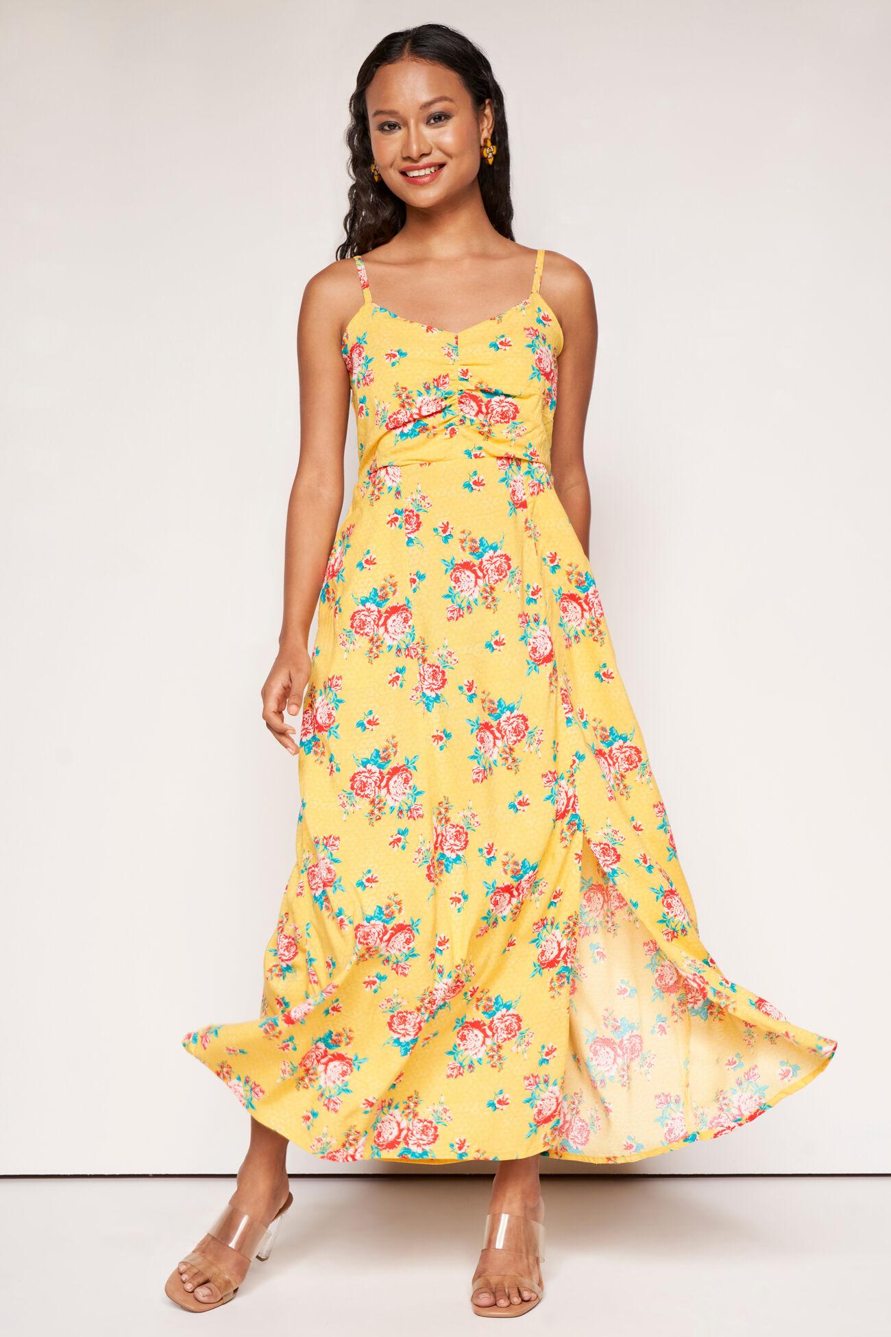 marigold slip-on dress