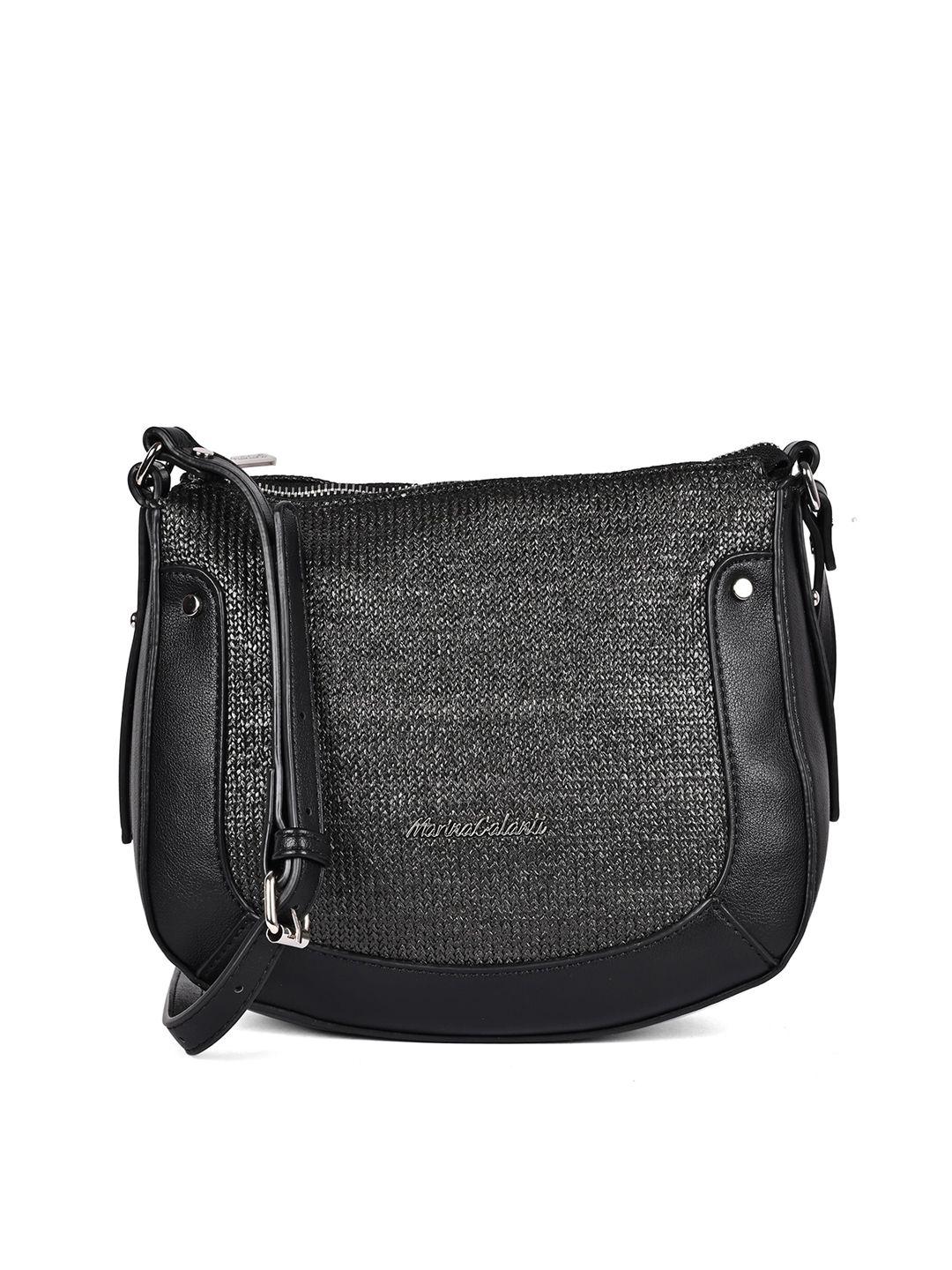 marina galanti black pu structured sling bag