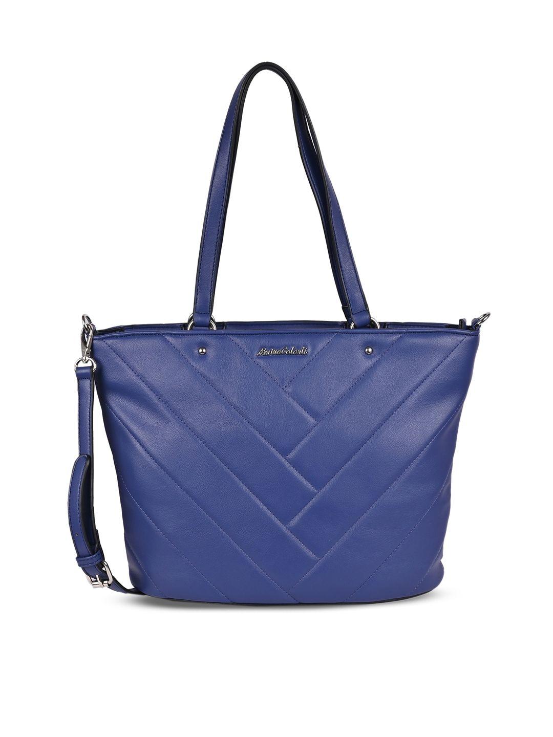 marina galanti blue pu structured sling bag with quilted