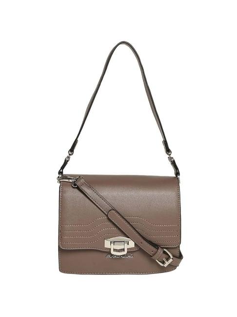 marina galanti brown textured medium sling handbag