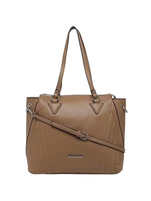 marina galanti brown textured medium tote handbag