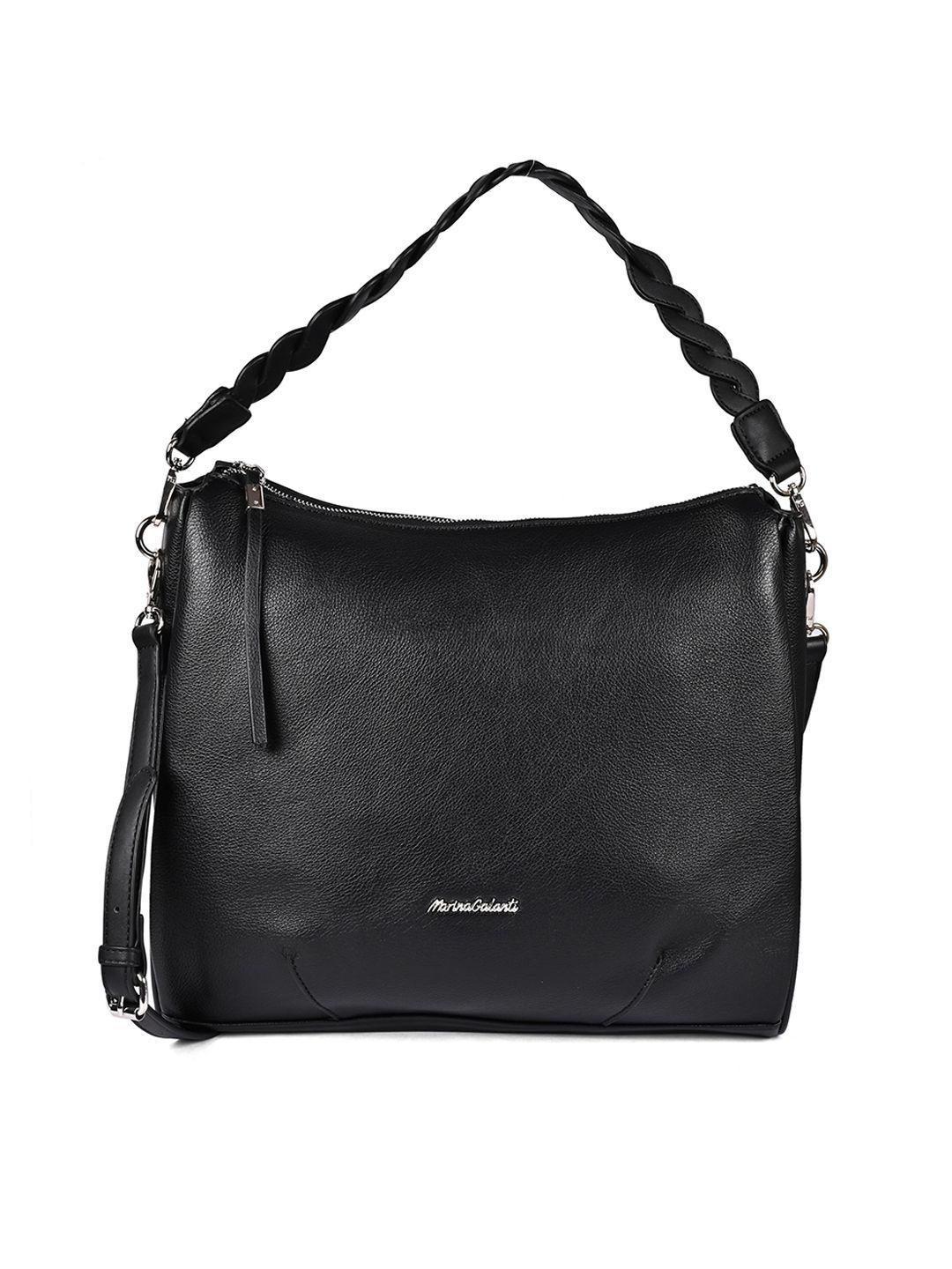 marina galanti women black pu structured hobo bag