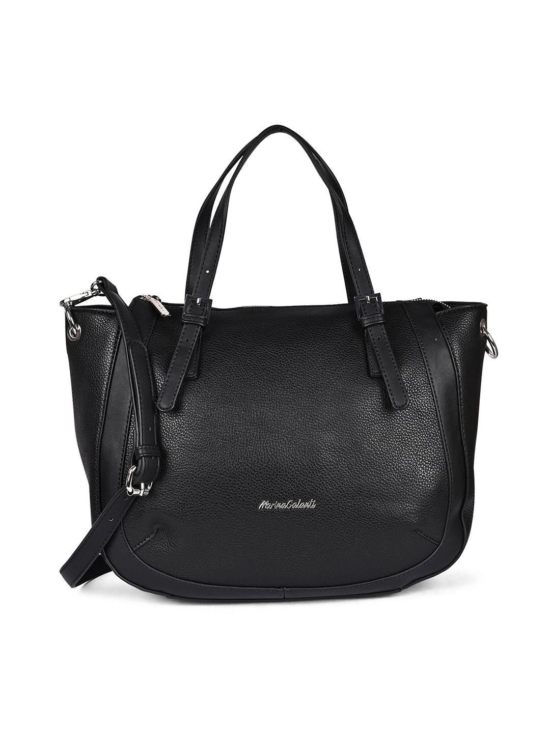 marina galanti women black pu structured shoulder bag