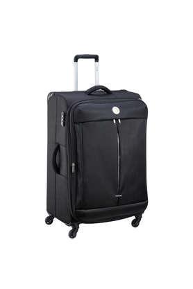 maringa polyester 8 wheels hard luggage trolley - black
