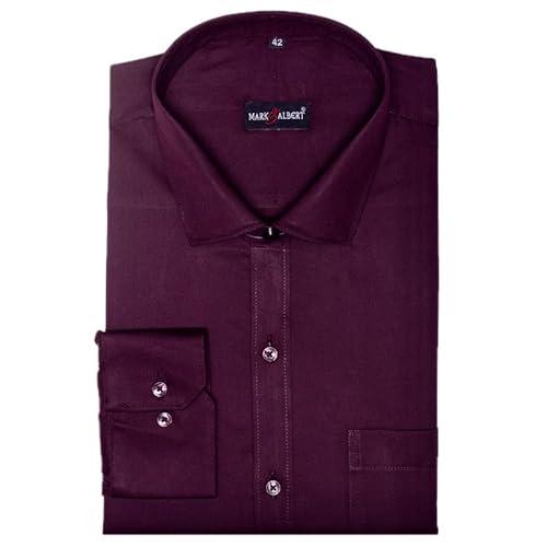 mark & albert men's cotton formal shirt wine