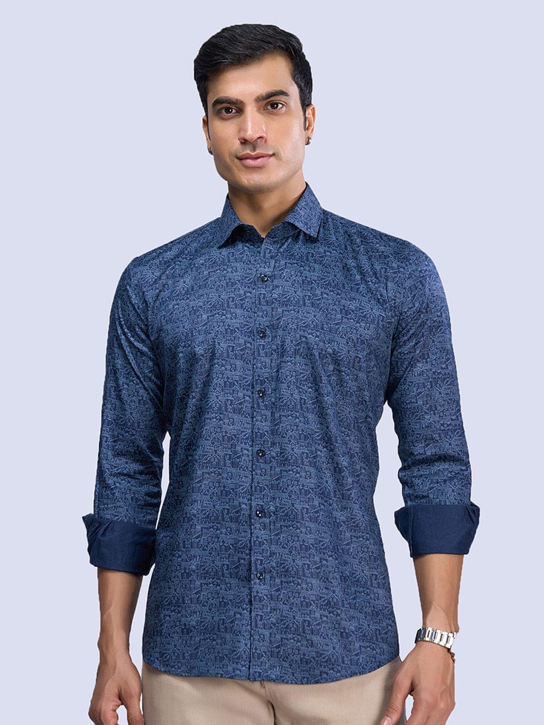 mark & albert men slim fit opaque printed casual shirt