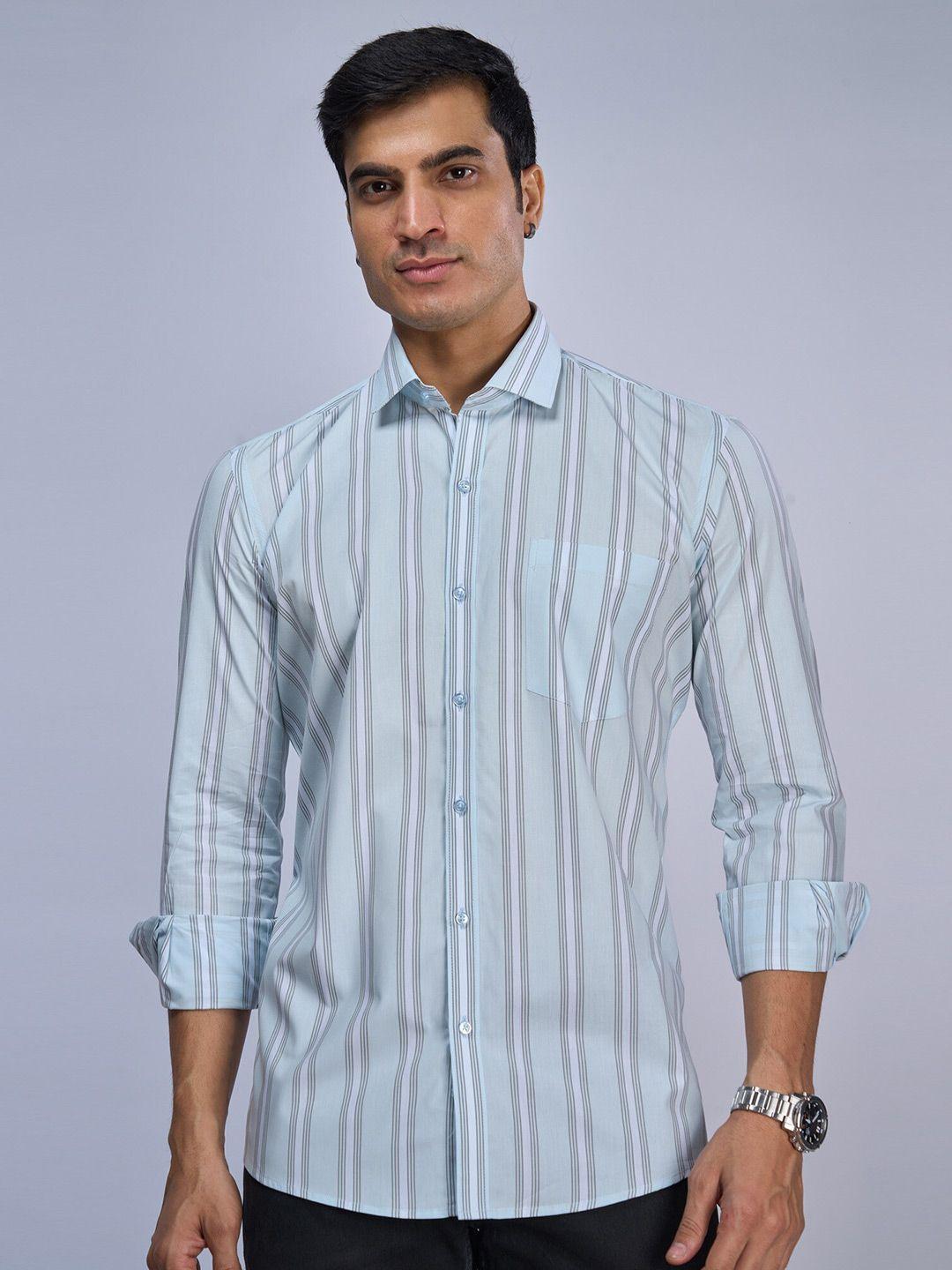 mark & albert men slim fit opaque striped casual shirt