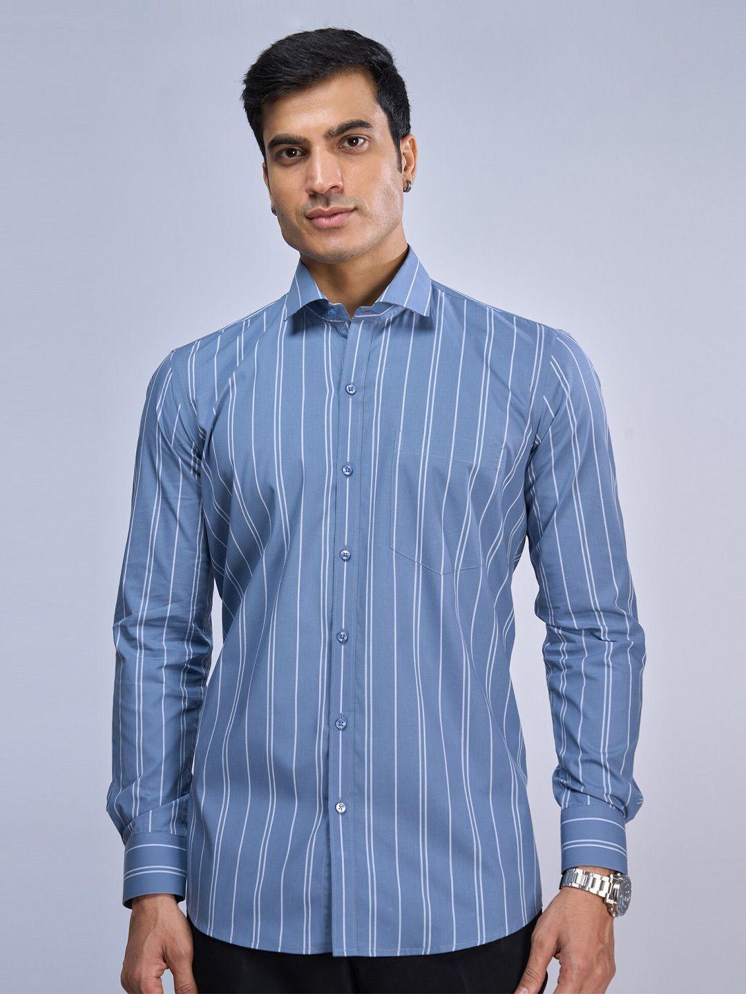 mark & albert men slim fit opaque striped casual shirt