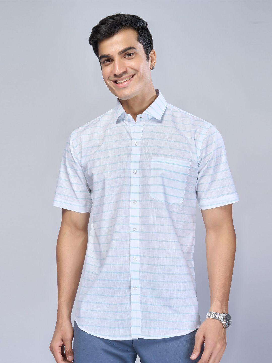 mark & albert slim fit horizontal stripes linen casual shirt