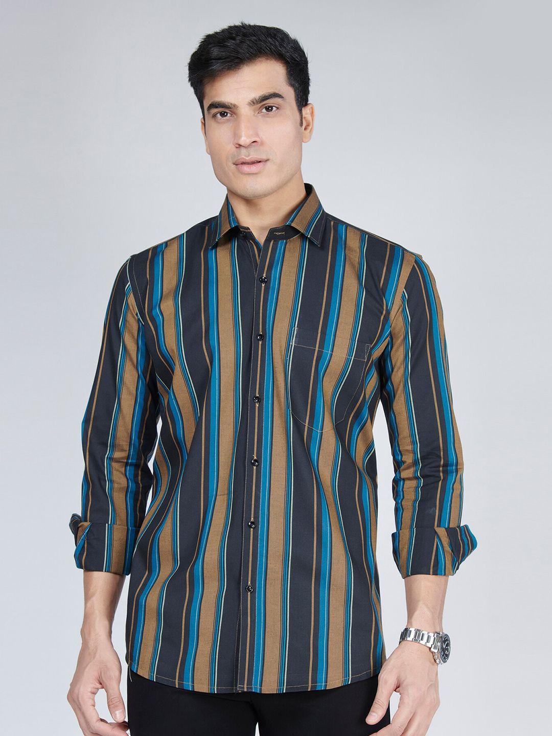 mark & albert slim fit multi stripes striped cotton casual shirt