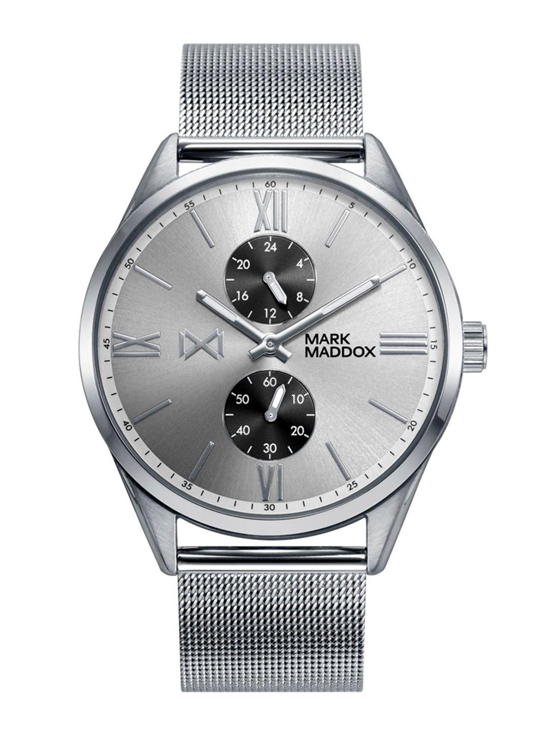 mark maddox men stainless steel straps analogue watch hm0119-03