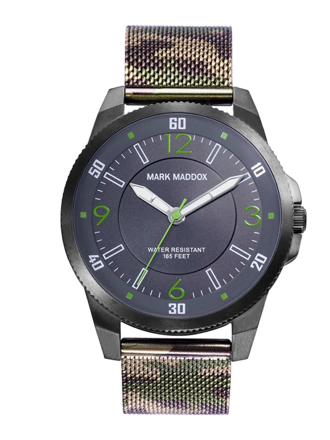 mark maddox men stainless steel straps analogue watch hm0123-14