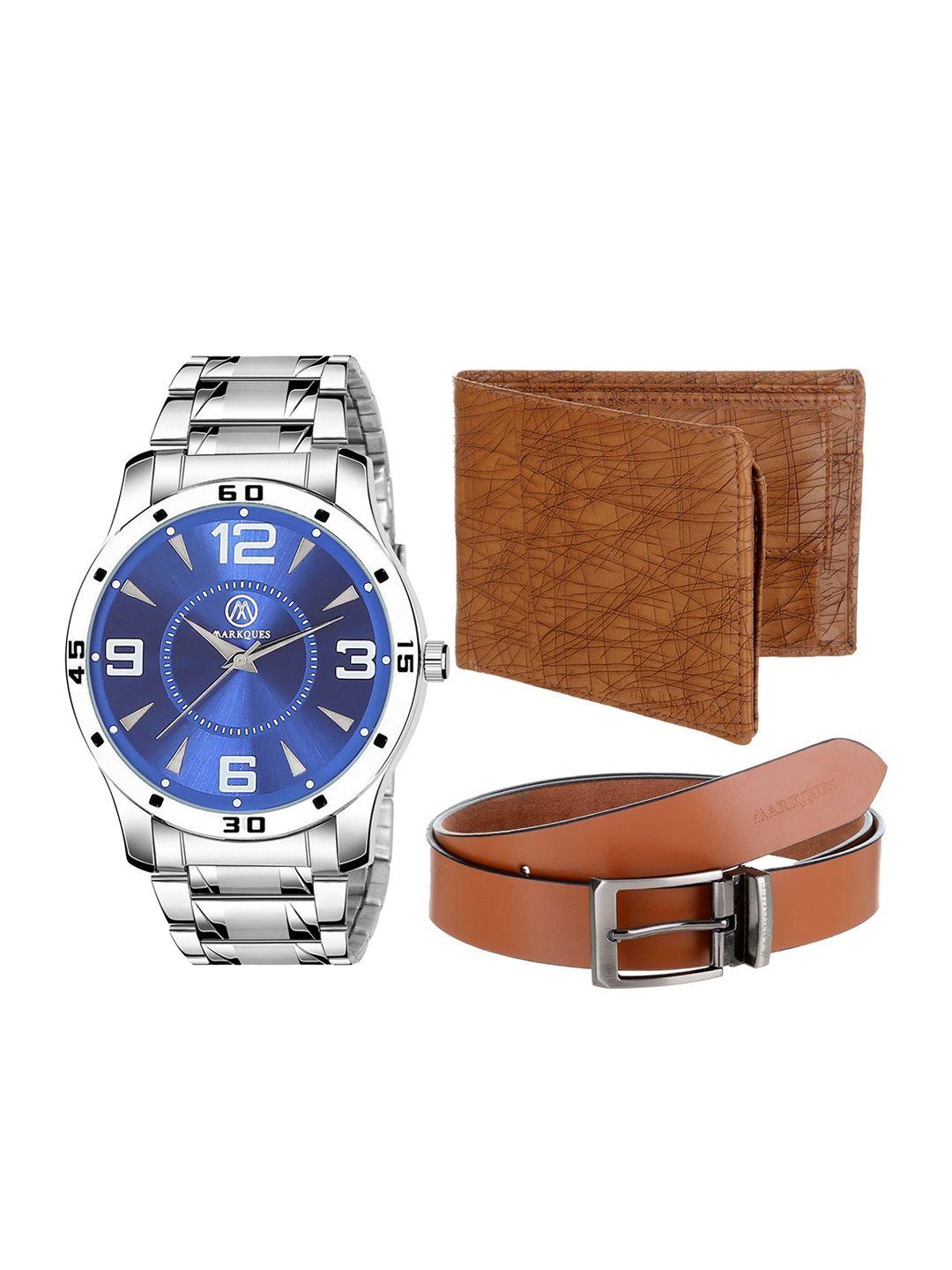 markques men solid leather accessory gift set