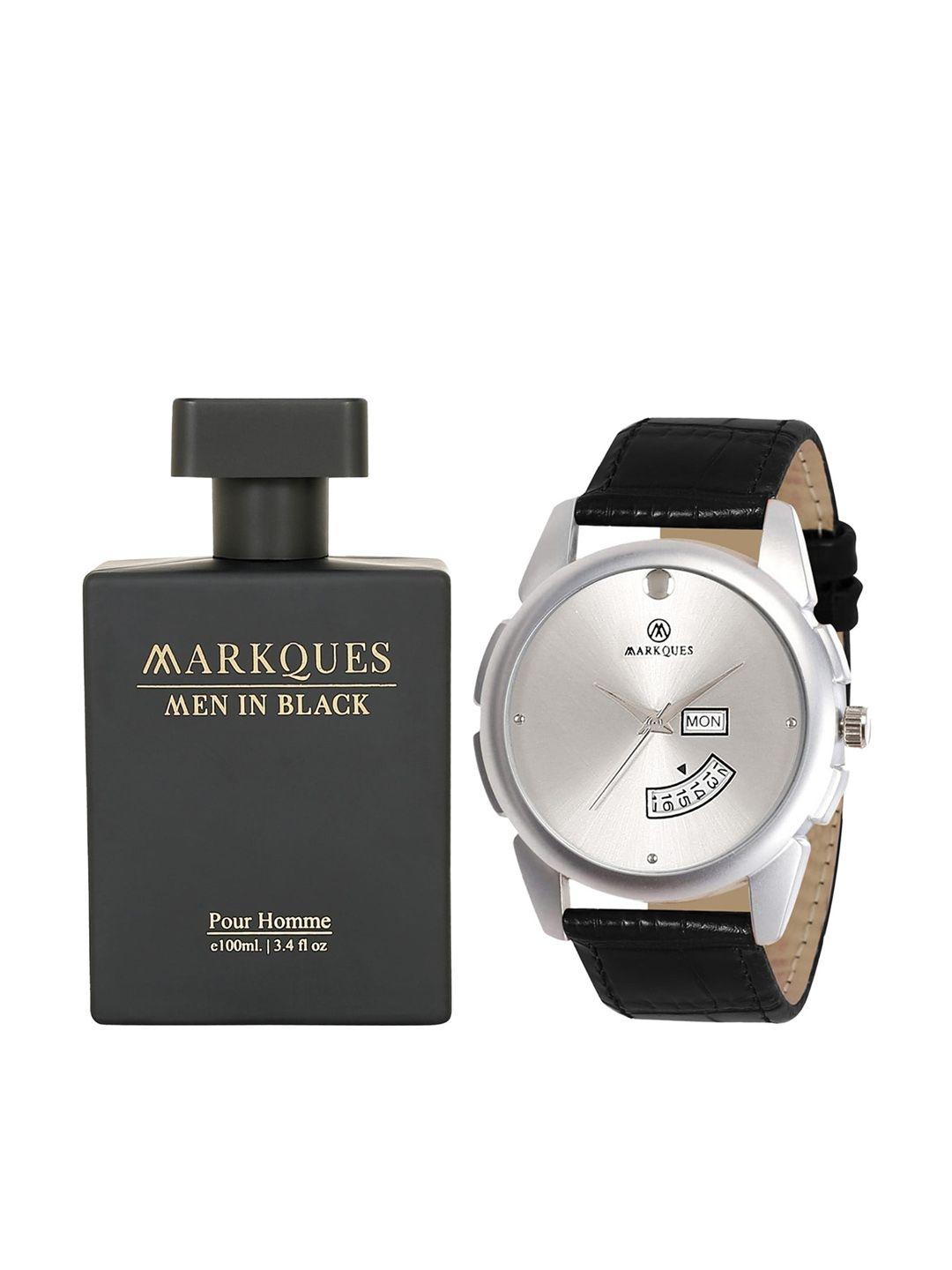 markques men watch with perfume accessory gift set