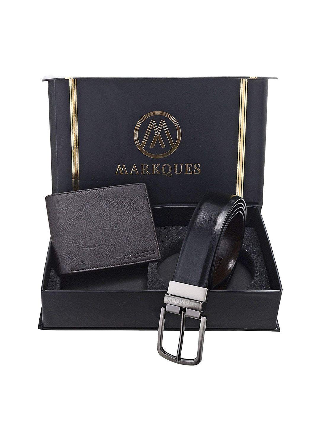 markques men black solid  accessory gift set