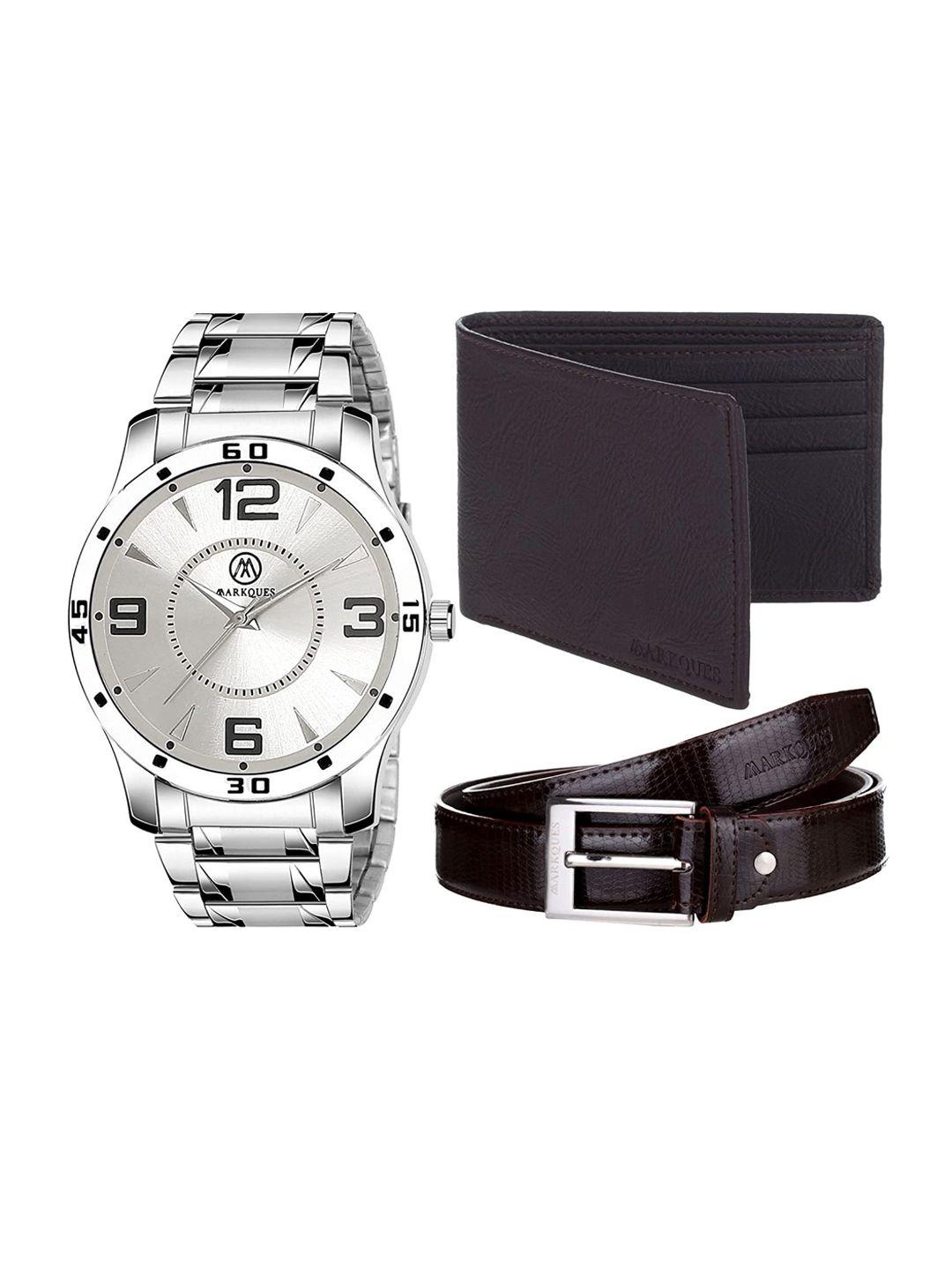 markques men black solid accessory gift set