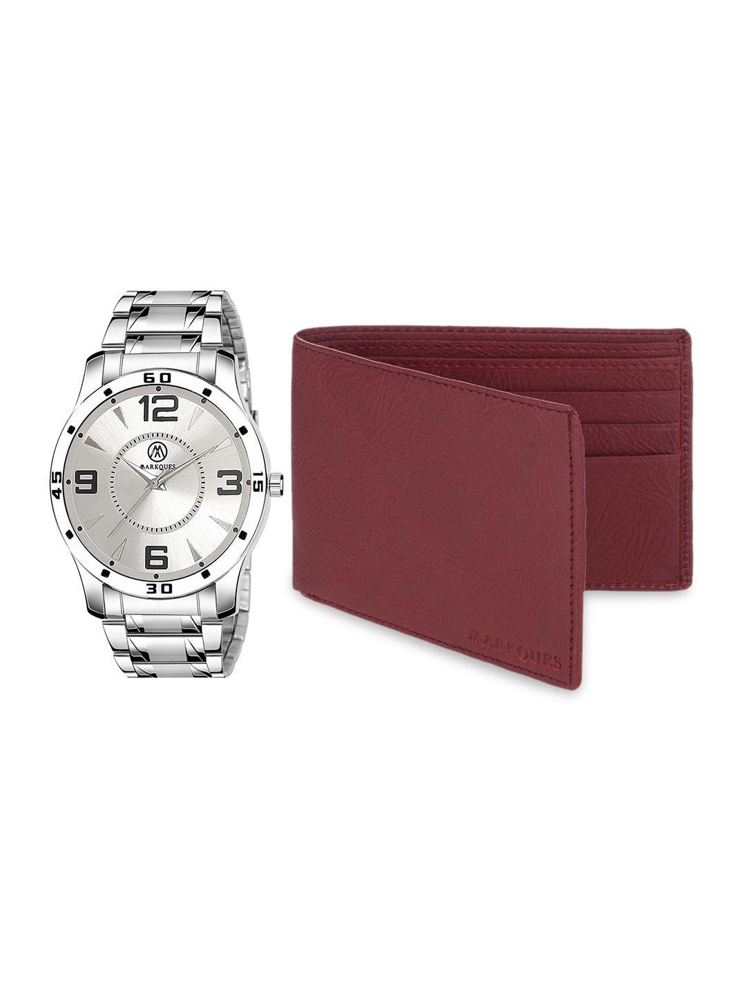 markques men silver-toned solid accessory gift set