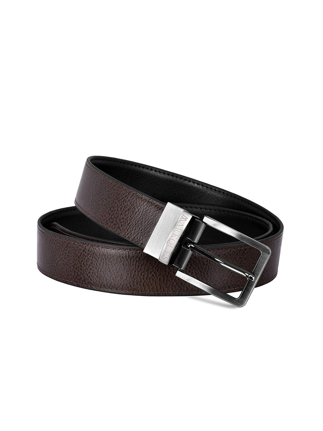 markques men vegan leather reversible belt