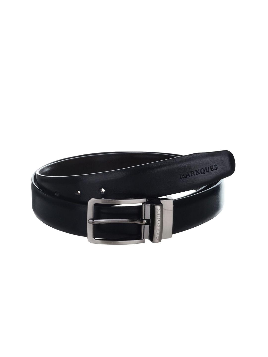 markques men vegan leather reversible stretchable belt