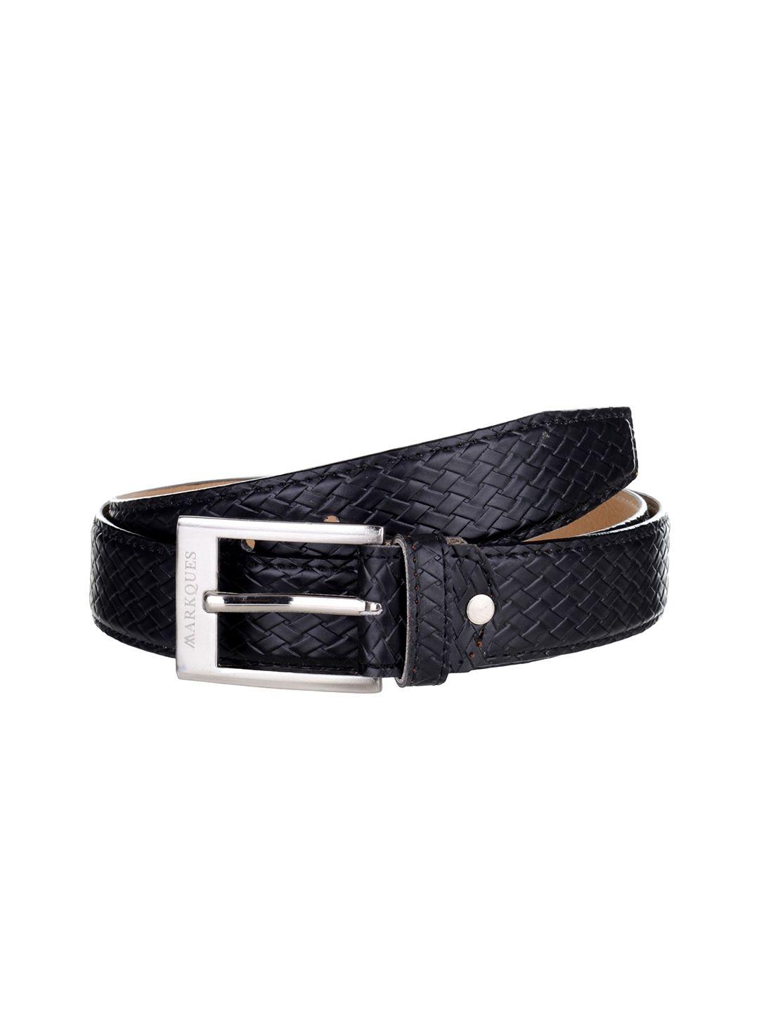 markques men vegan leather textured belt