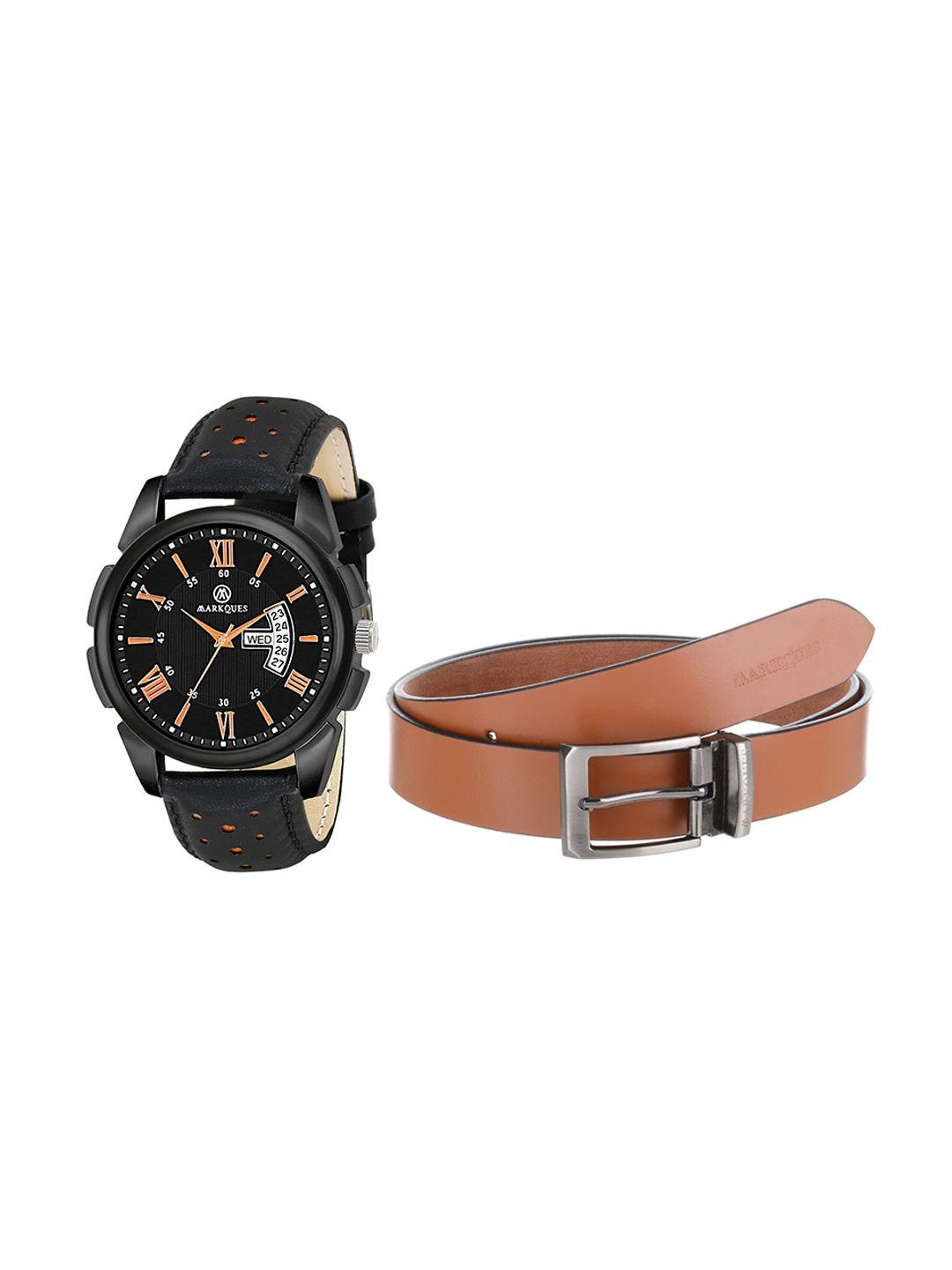 markques men watch & belt accessory gift set