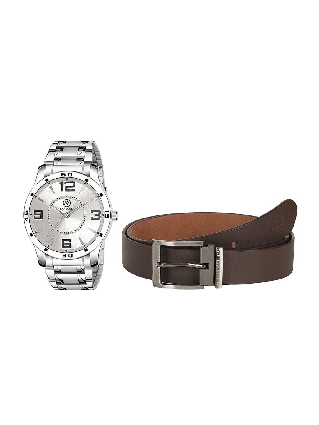 markques men watch and belt accessory gift set
