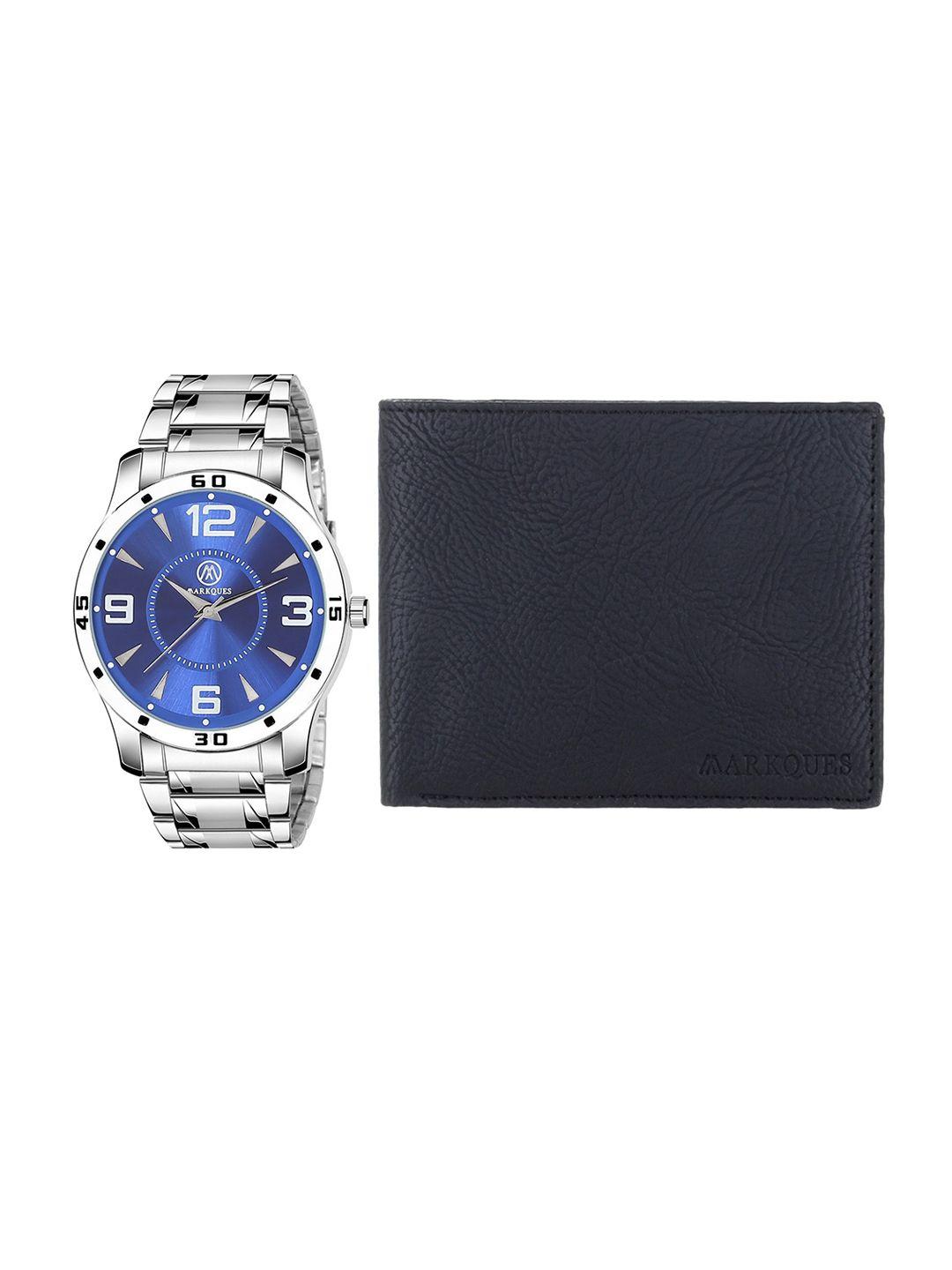 markques men watch and leather wallet combo gift set