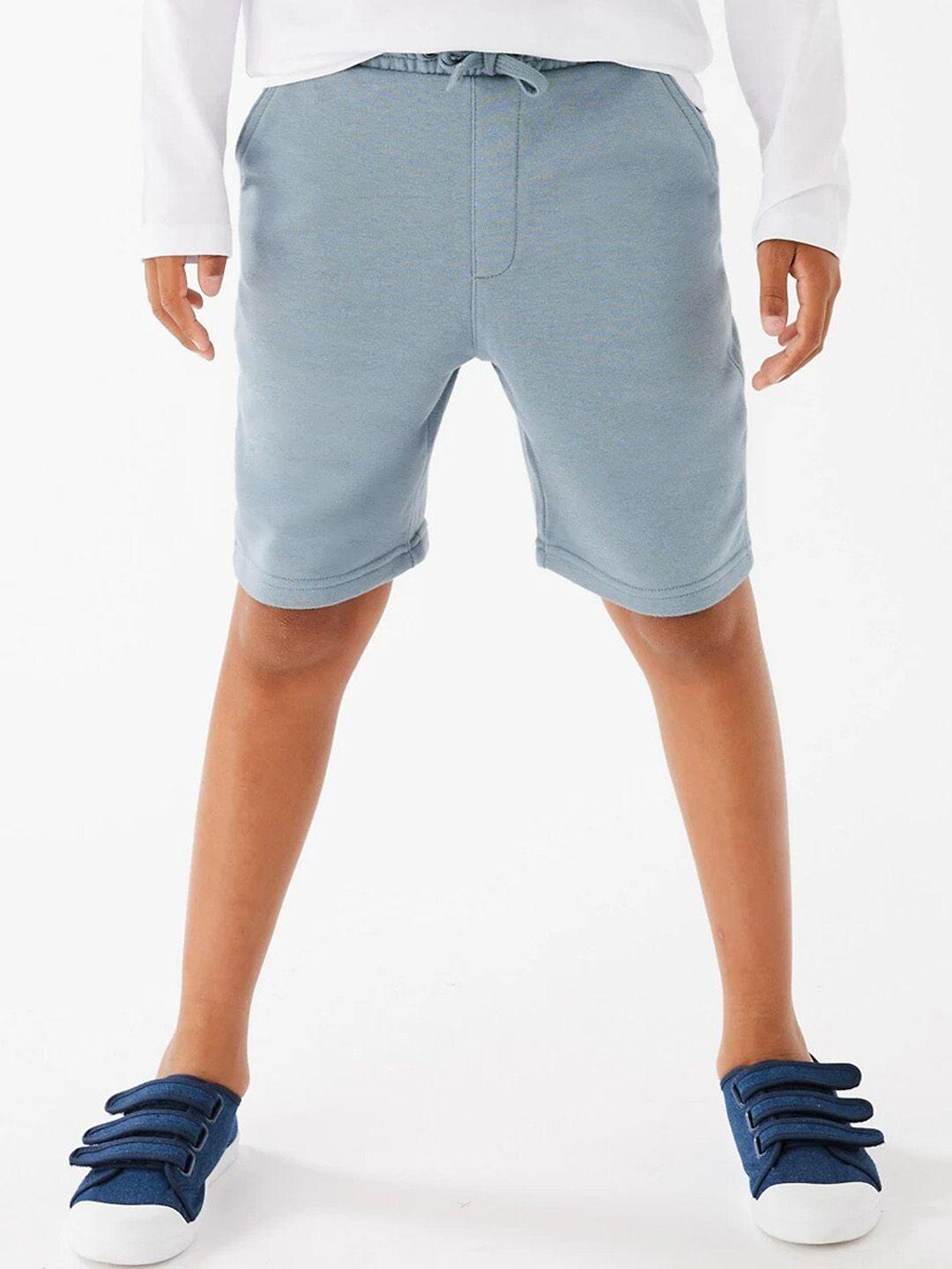 marks & spencer boys blue high-rise shorts
