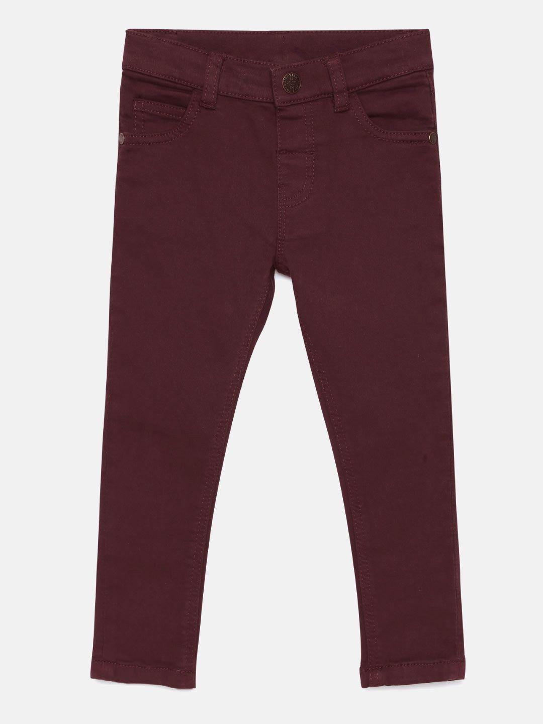 marks & spencer boys burgundy regular fit jeans