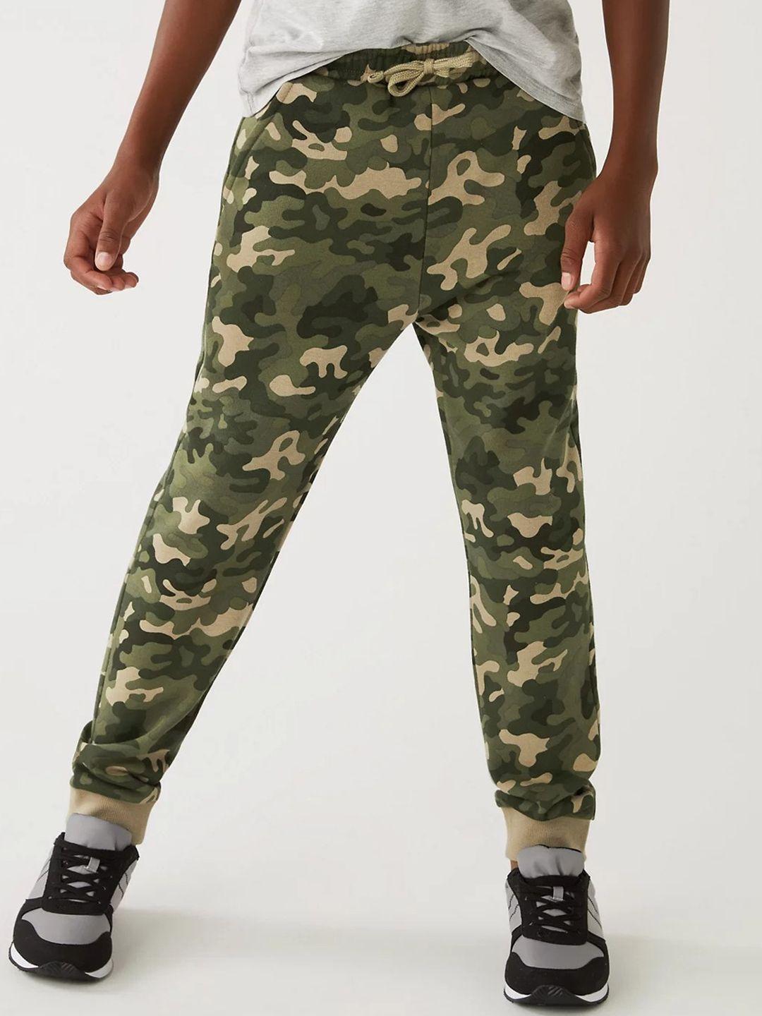marks & spencer boys camouflage printed high-rise joggers