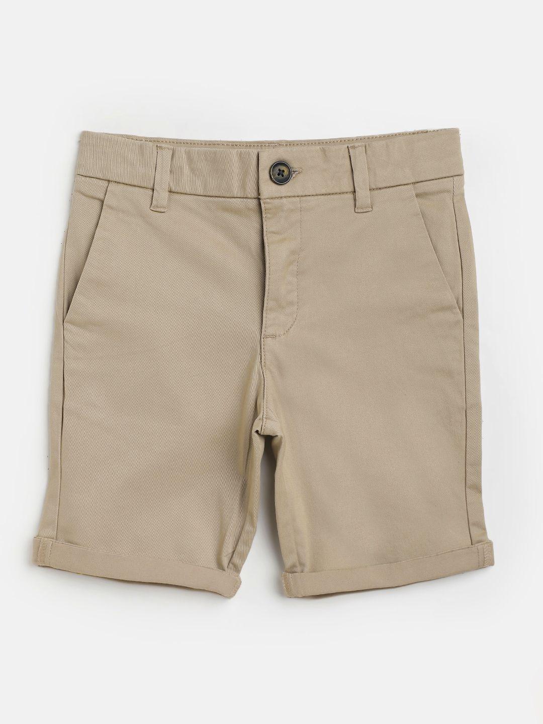 marks & spencer boys khaki solid stretchable chino shorts