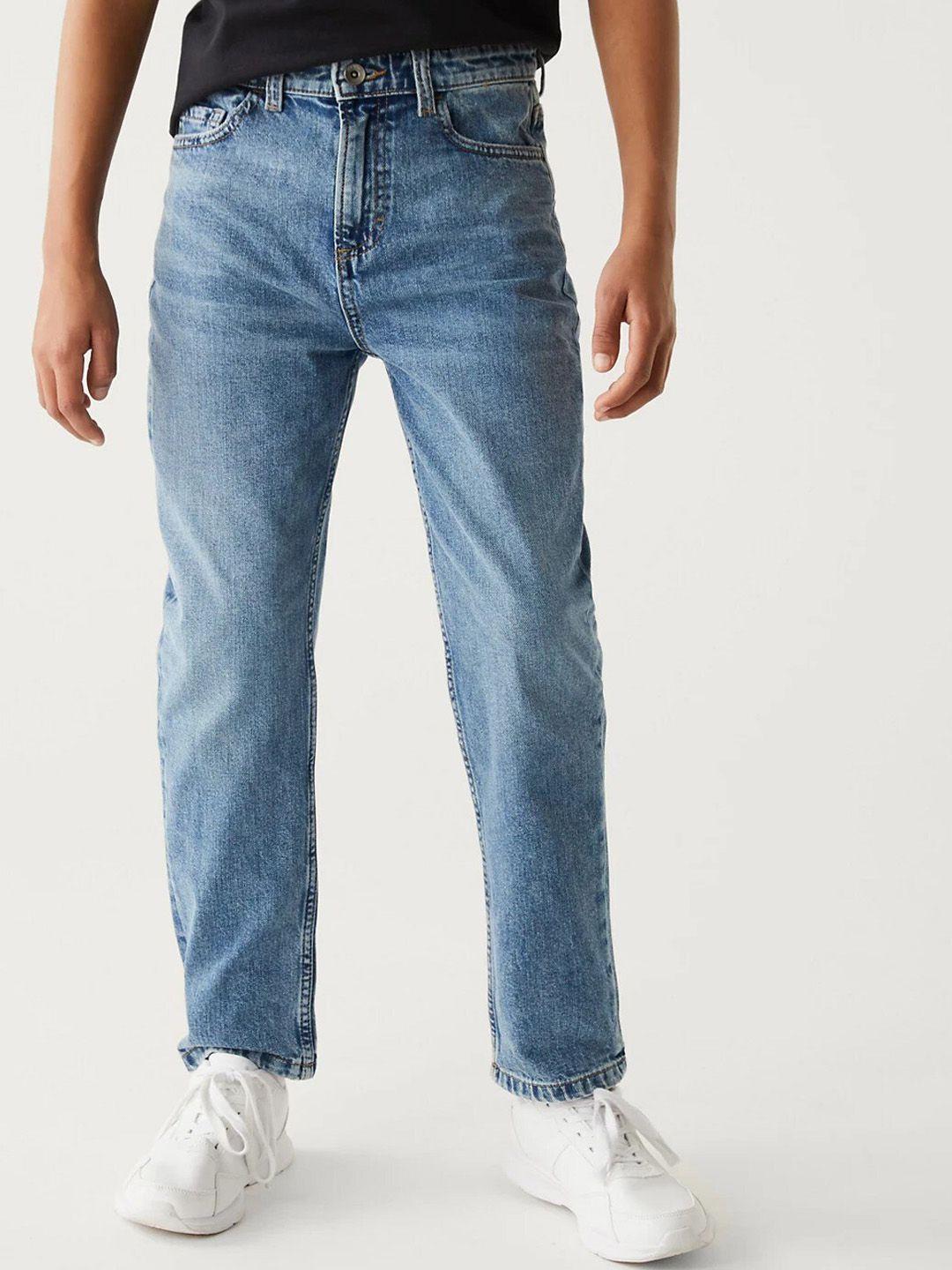 marks & spencer boys mid rise clean look heavy fade jeans