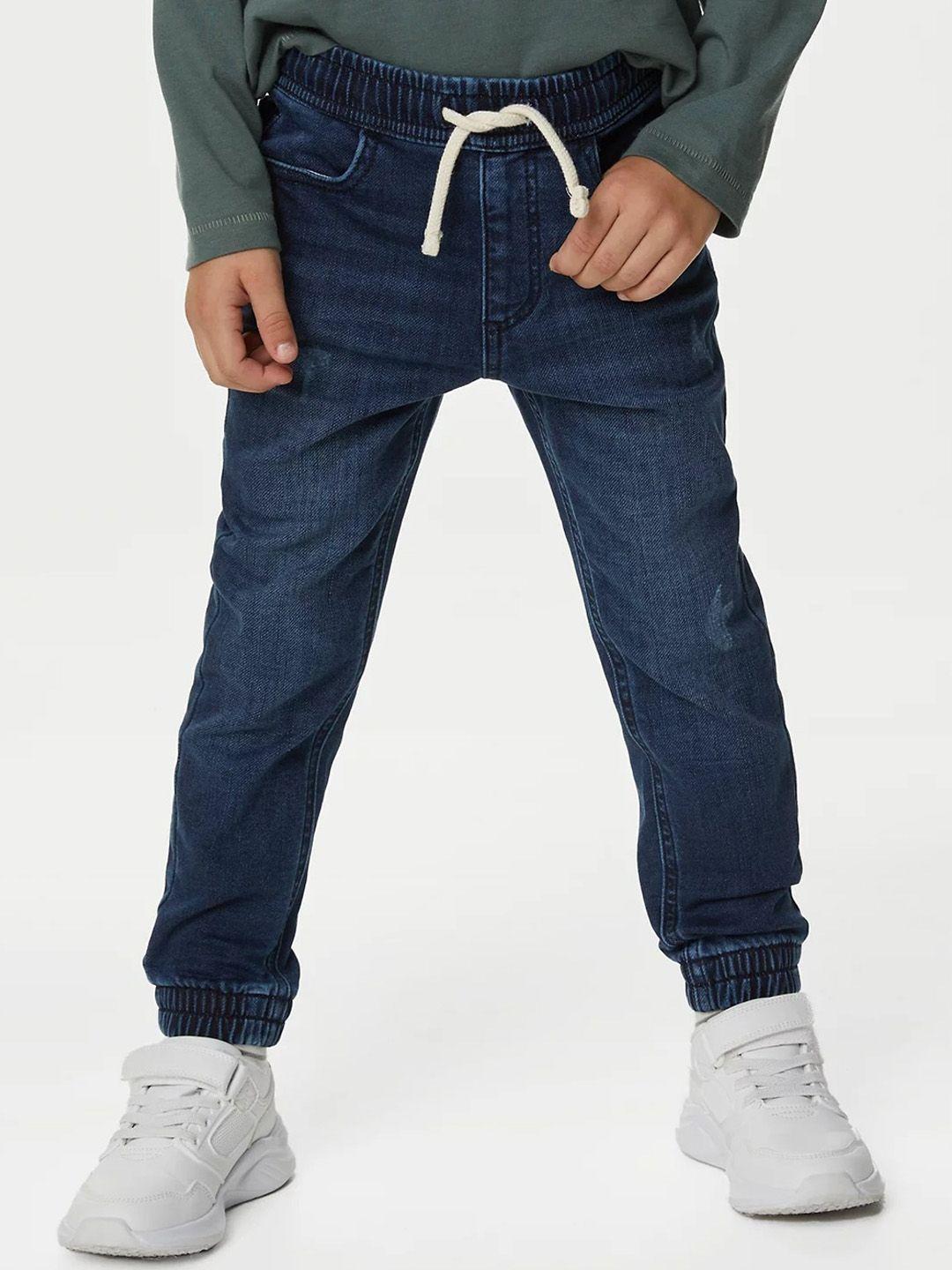 marks & spencer boys mid-rise clean look stretchable jogger jeans
