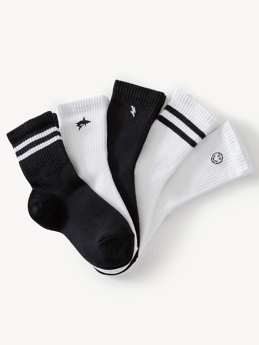 marks & spencer boys pack of 5 patterned calf-length socks