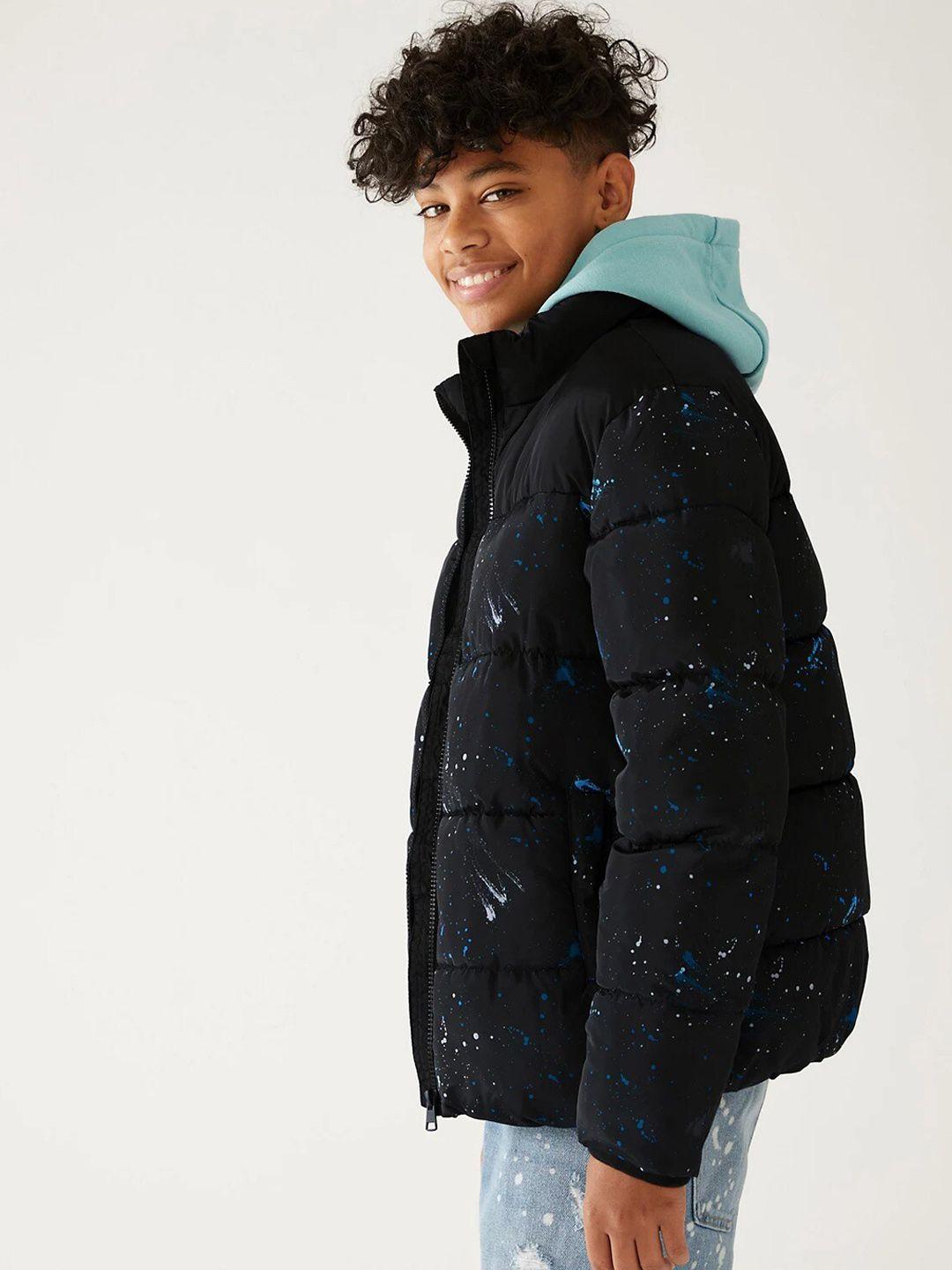 marks & spencer boys padded jacket with patchwork
