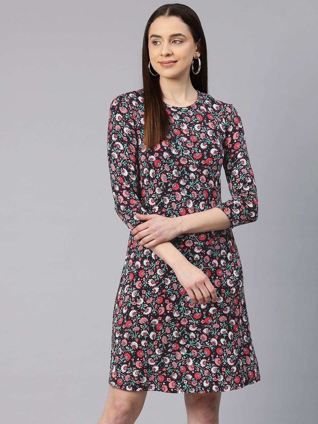 marks & spencer floral print a-line dress