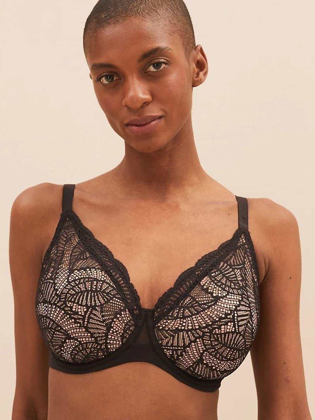 marks & spencer floral underwired non padded all day comfort everyday bra