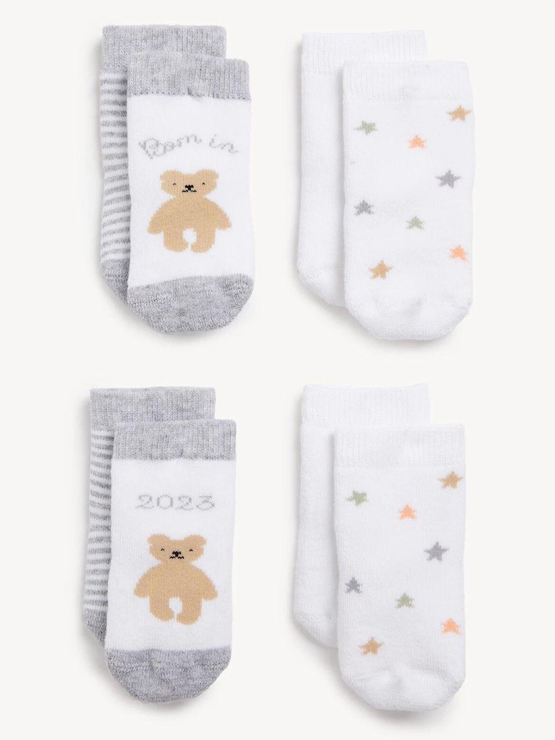 marks & spencer infant boys pack of 4 patterned shoe liners socks
