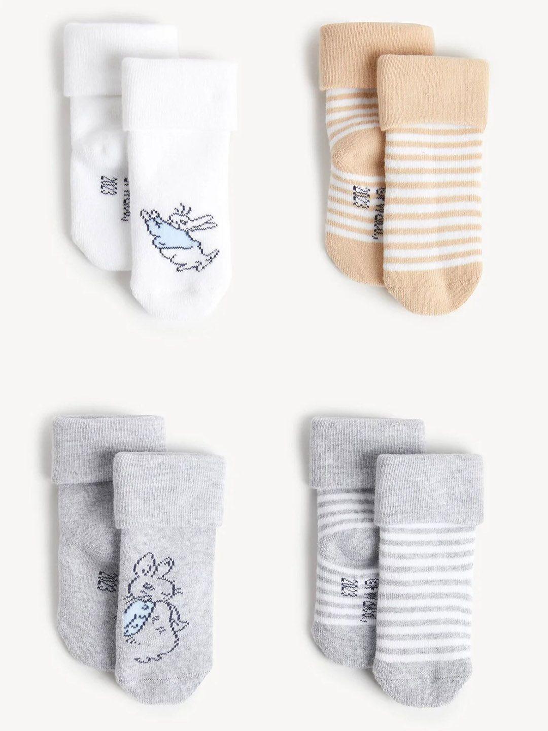 marks & spencer infant boys set of 4 striped ankle-length socks