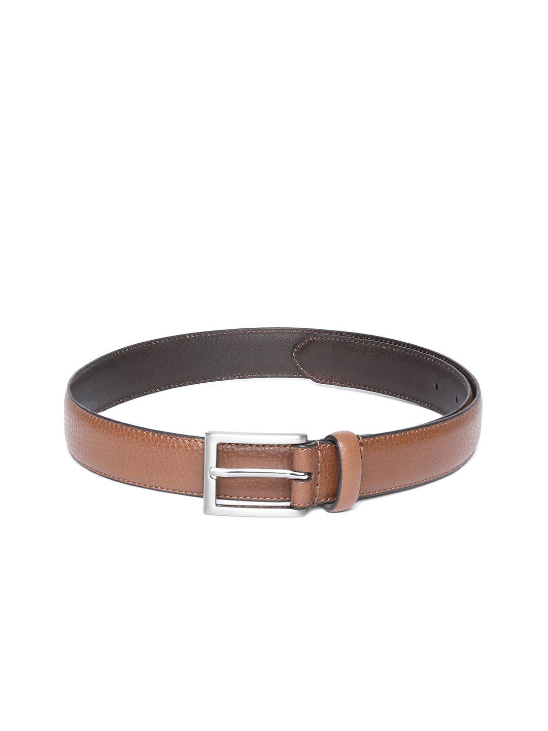 marks & spencer men brown leather textured belt