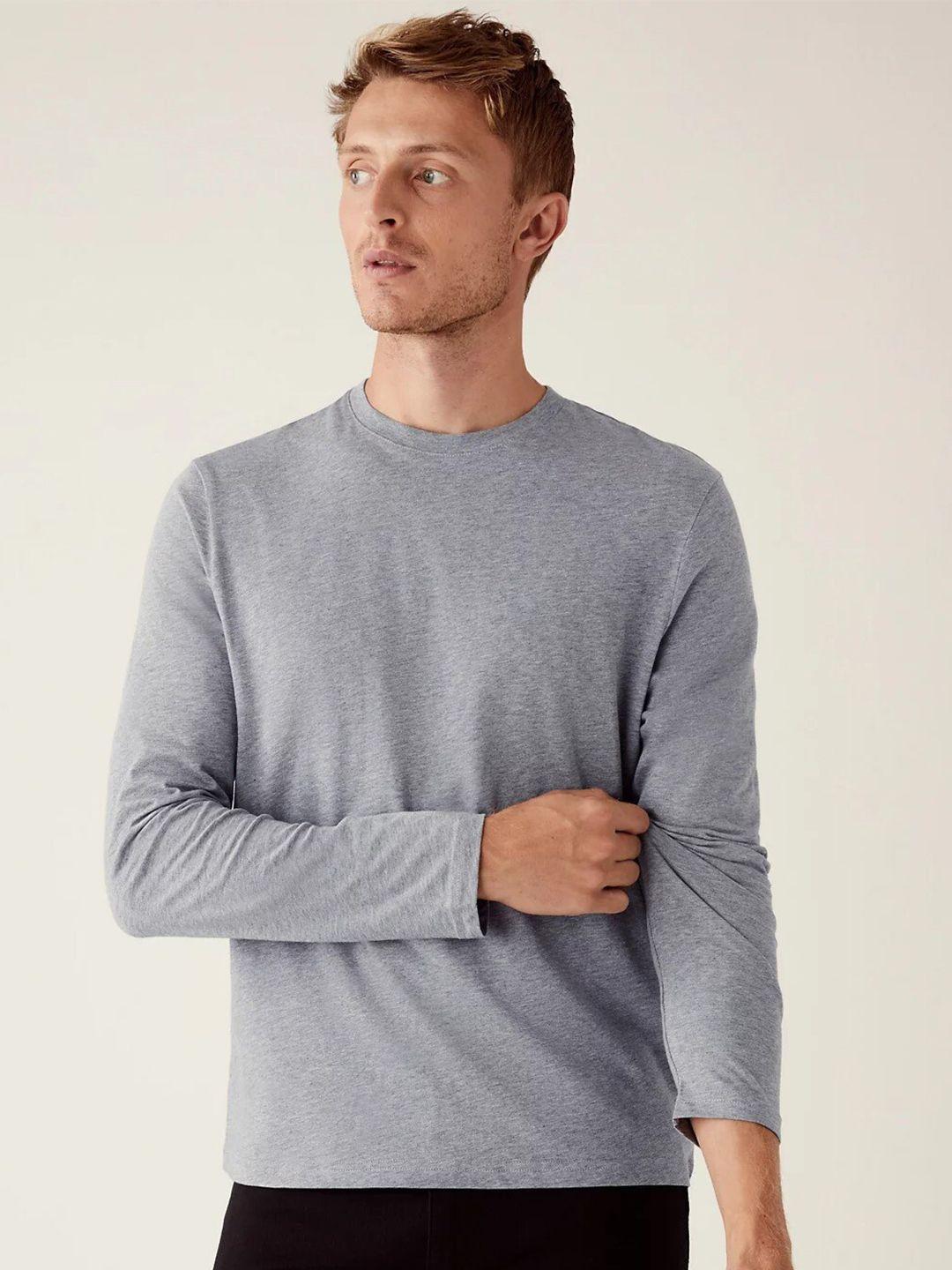 marks & spencer men long sleeves pure cotton t-shirt