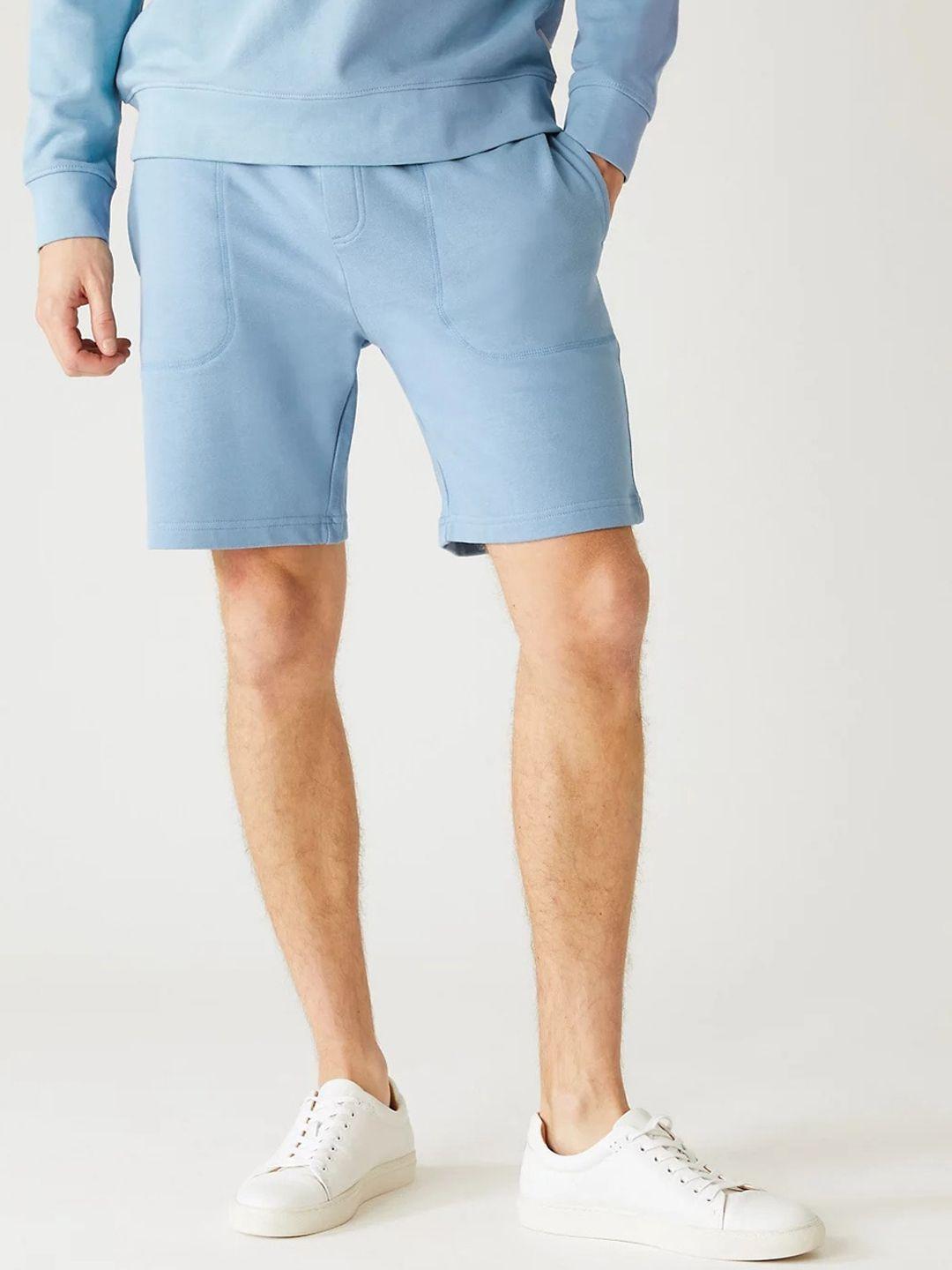 marks & spencer men mid rise pure cotton regular shorts