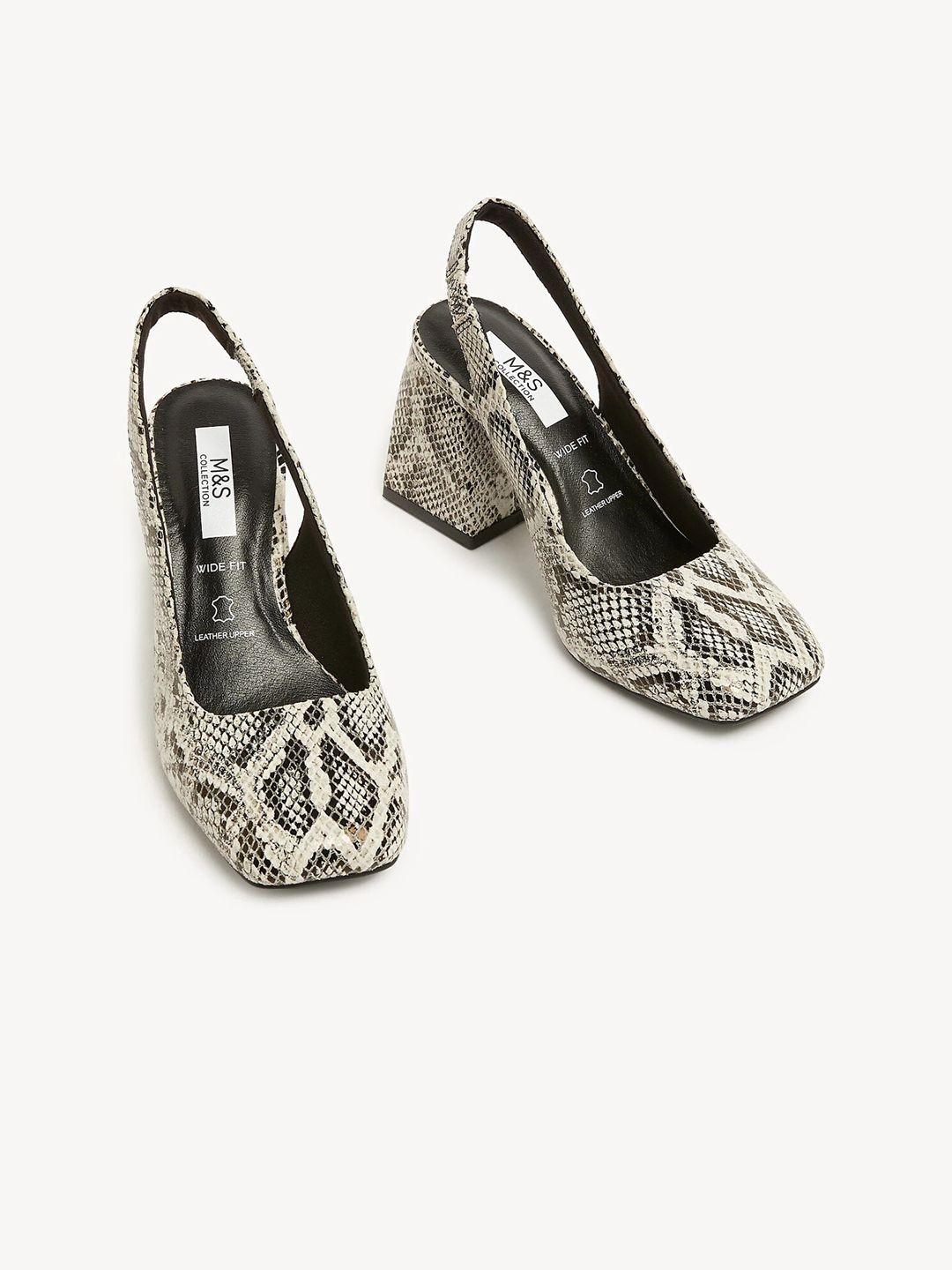 marks-&-spencer-printed-leather-block-heels-pumps