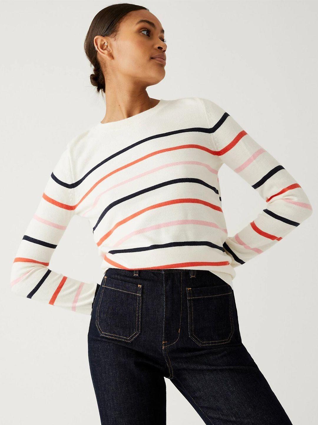 marks & spencer striped acrylic sweater